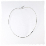 Thin choker silver necklace
